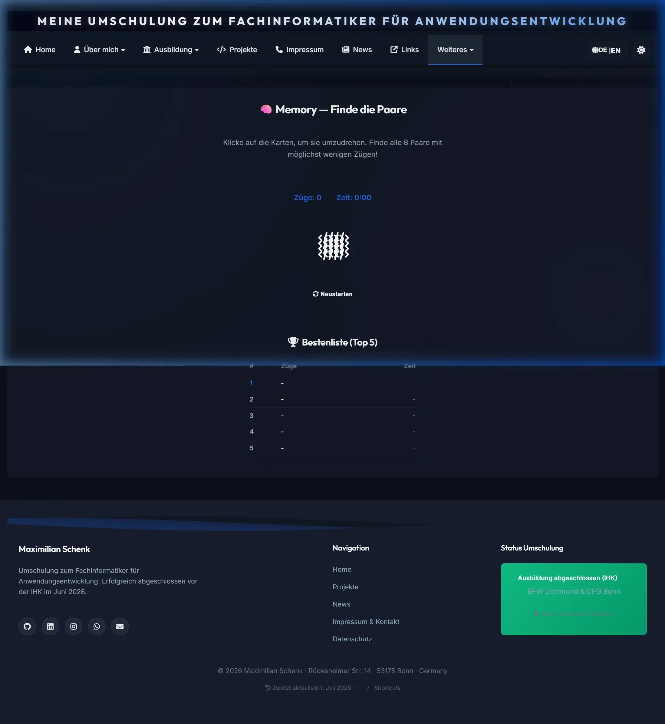 Memory JS Screenshot