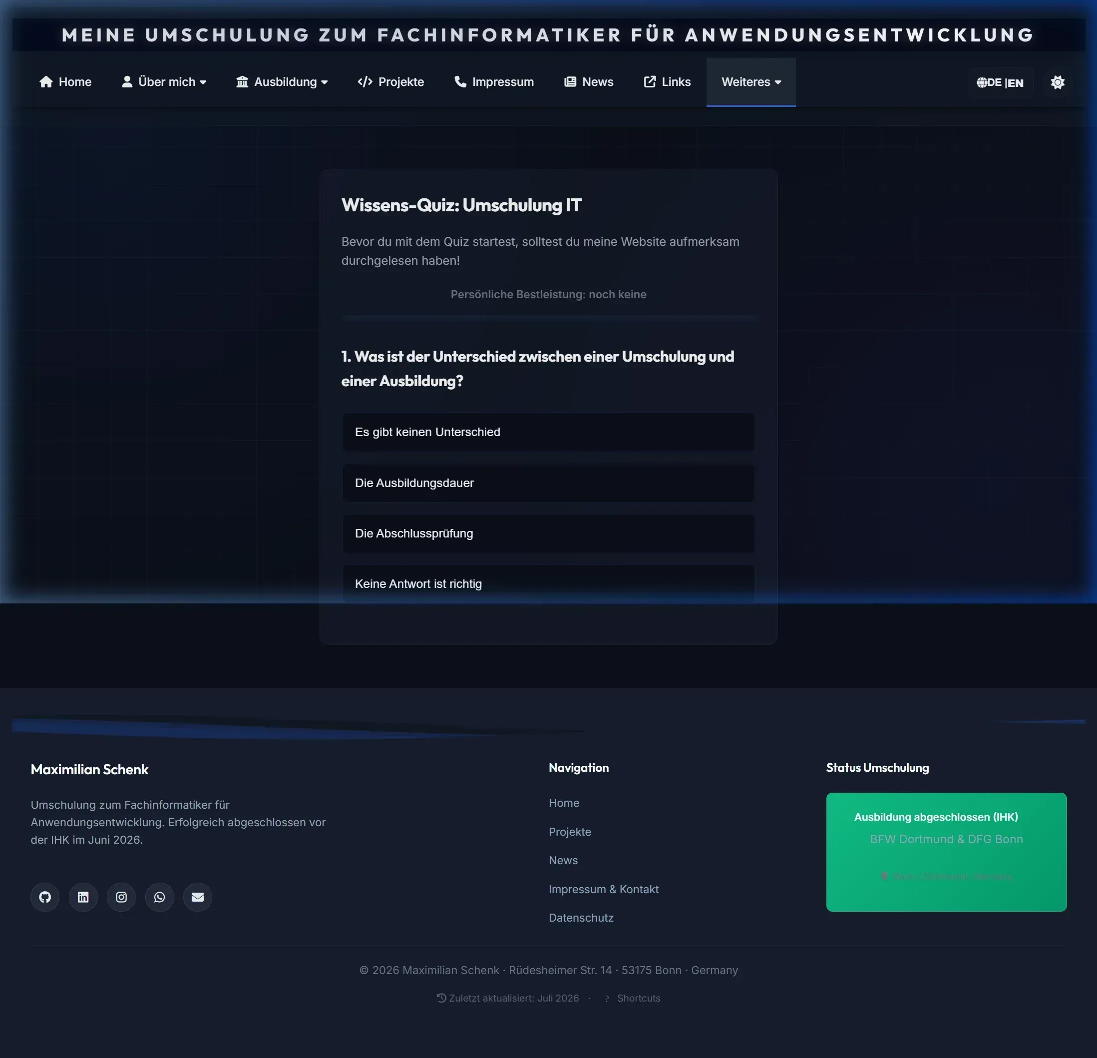 IT Quiz Screenshot